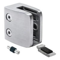 Support pour verre 8-12.76 mm 52x52x32 mm console et pin AISI 304 système plat satiné
