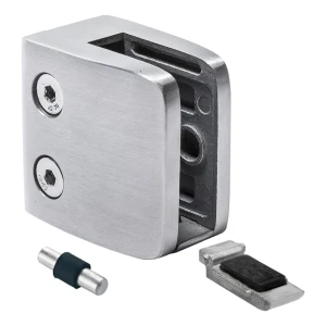 Support pour verre 8-12.76 mm 52x52x32 mm console et pin AISI 304 système plat satiné