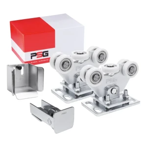 Kit de chariots à 5 galets en plastique pour portails coulissants autoportants avec accessoires