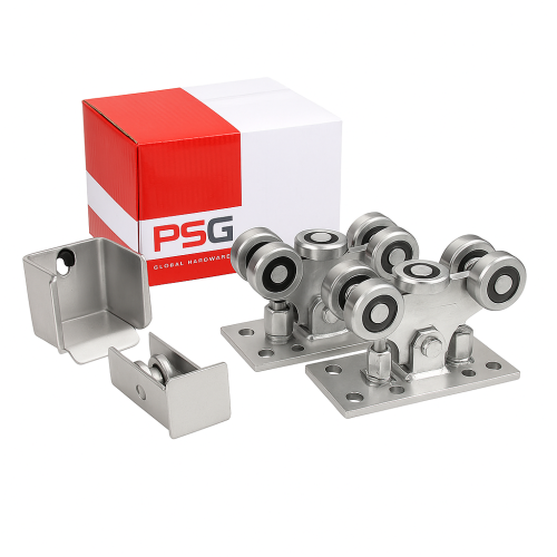 Lot de chariots roulants à 5 galets pour portails coulissants autoportants avec accessoires 000-309 (1)