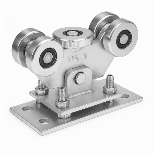 Lot de chariots roulants à 5 galets pour portails coulissants autoportants avec accessoires 000-309 (2)