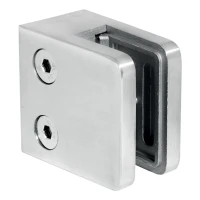 Support de verre 45x45x26 mm, verre 6-10,76 mm, AISI 316, système plat, satiné