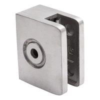 Fixation de verre d'extrémité 60x50x28 mm verre 8-10 mm, AISI 304 satiné système plat