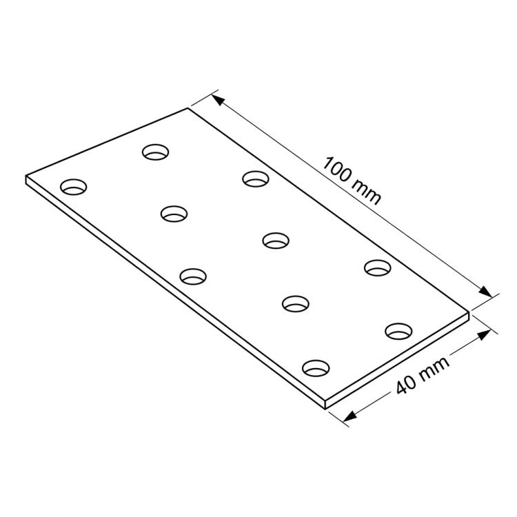 Plaque perforée connecteur plat PP 2 40x100x2,0 000-359 (3)