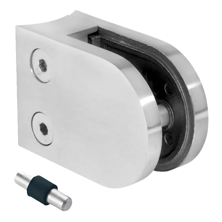 Support de verre 50x40x26 mm avec pin, verre 6-10,76 mm, AISI 304, système 42,4, poli 000-264 (1)