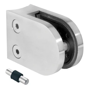 Support pour verre 6-10,76 mm 50x40x26 mm avec pin AISI 304 système 48,3 mm satiné