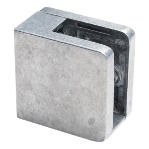 Support pour verre 6-10,76 mm 45x45x26 mm, console et pin, zamak, système plat, brut