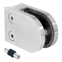 Support verre 6-10,76 mm 50x40x26 mm pin AISI 316 système 42,4 mm satiné