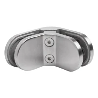 Support pour verre 6-12,76 mm 90° ovale 82x45x30 mm pin AISI 304 satiné