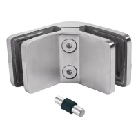 Support de verre 6-12,76 mm 90° carré 72x45x30 mm pin AISI 304 satiné