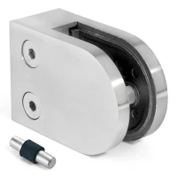 Support pour verre 6-10,76 mm 50x40x26 mm pin AISI 304 système plat poli