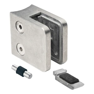 Support verre 6-10,76 mm 45x45x26 mm consoles et pin zamak système 42,4 mm brut