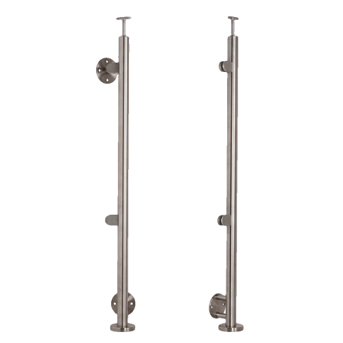 Poteau d'extrémité gauche ø 42,4x1230mm AISI304 fixation latérale satiné 000-525 (1)