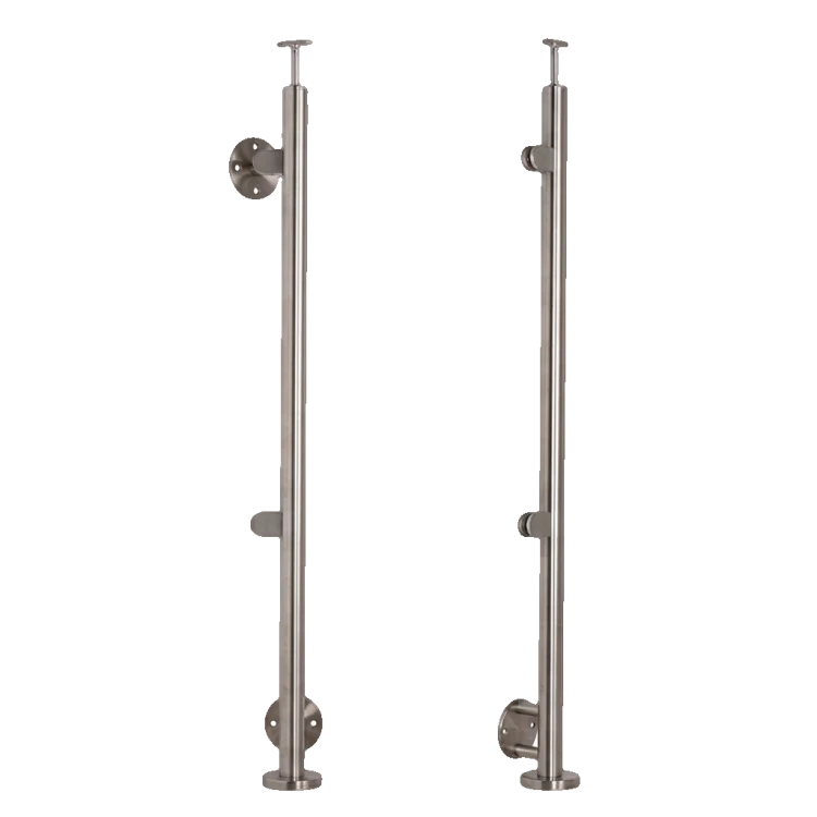 Poteau d'extrémité gauche ø 42,4x1230mm AISI304 fixation latérale satiné 000-525 (1)