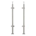 Poteau de balustrade d'angle pour verre ø 42,4x1060/1102,4mm 4 fixations poli 000-559 (1)