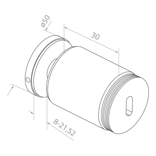 Fixation ponctuelle pour verre 10,38-17,52mm Ø 50/30/m10x40 AISI304 système plat doré 000-565 (2)