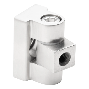 Charnière 180° pour fixation verre 45 x 45 x 26 mm AISI304, satiné