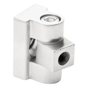 Charnière 180° pour fixation verre 45 x 45 x 26 mm système plat AISI304, satiné