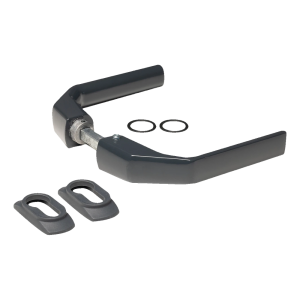 PSG – poignée en acier pour porte 125×80 mm anthracite, kit complet avec rosaces