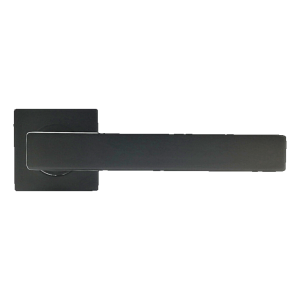 PSG Genova – poignée de porte noire avec rosace carrée, acier inoxydable