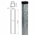 Poteau de clôture 80x80x2 mm, longueur 2,4 ml, galvanisé 000-489 (4)