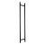 Poignée de porte bilatérale ronde noire PINOX Ø 32 x 1400 mm AISI 304 000-747 (1)
