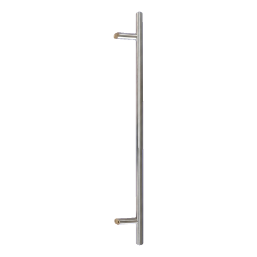 Poignée-tirant de porte unilatérale ronde 45° acier AISI 304 satiné 32×1000 mm 000-752 (1)