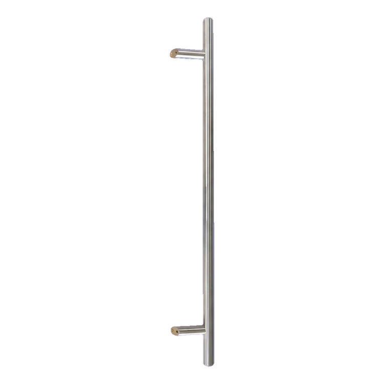 Poignée-tirant de porte unilatérale ronde 45° acier AISI 304 satiné 32×1000 mm 000-752 (1)