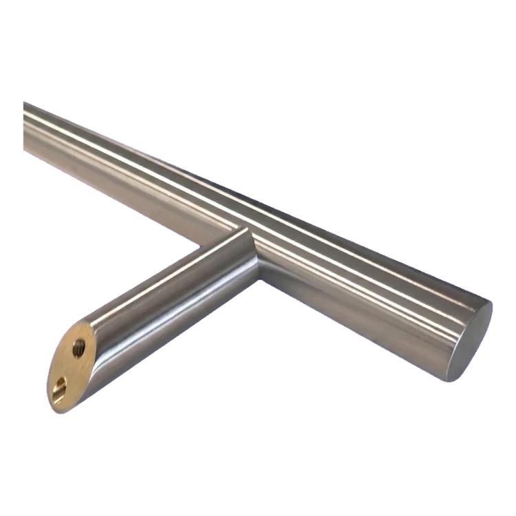 Poignée-tirant de porte unilatérale ronde 45° acier AISI 304 satiné 32×1000 mm 000-752 (3)