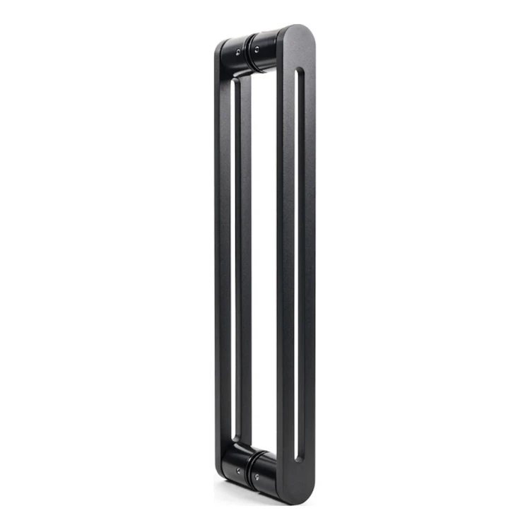 Poignée de porte double face rectangulaire PSG 90° acier noir 40×450 mm 000-768 (1)