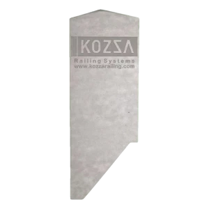 Embout latéral droit Kozza pour profil garde-corps vitré KE 120 – aluminium, anodisation mate