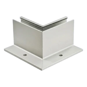 Profil d'angle L intérieur en aluminium pour balustrades tout verre 230×120×95 mm