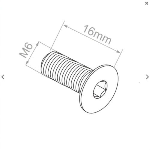 Vis à tête fraisée M6x16 DIN 7991 – acier inoxydable A2 (AISI 304), empreinte hexagonale 000-816 (2)