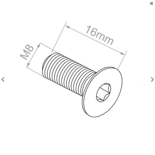 Vis de montage à tête conique M8x16 A2 DIN 7991 – empreinte hexagonale, acier inoxydable 000-818 (2)
