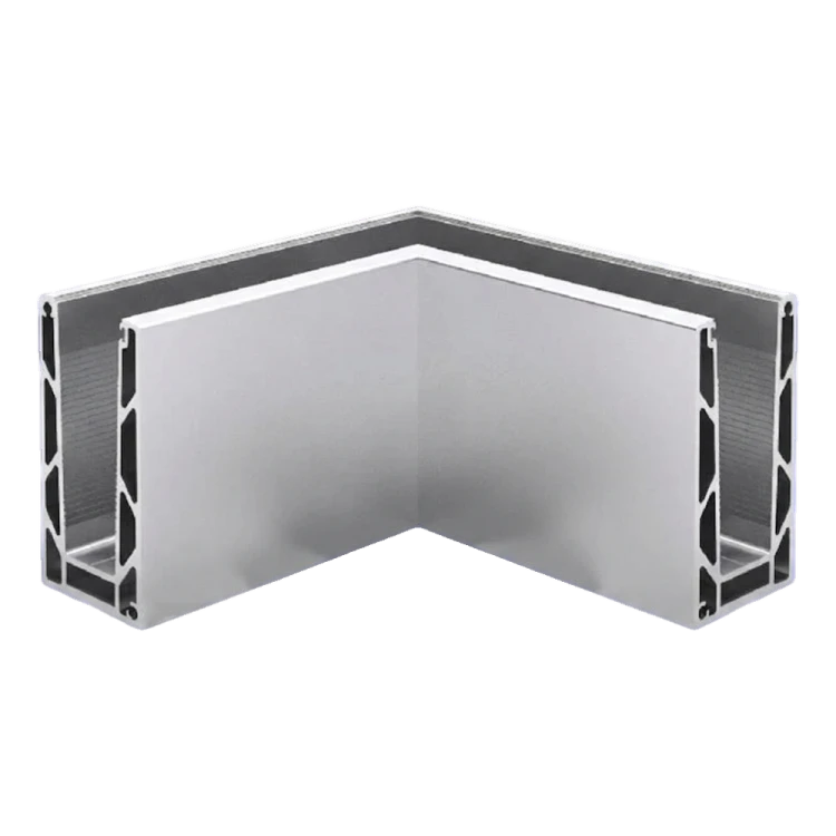 Kozza KE100 – profil U d'angle intérieur 90° pour balustrades entièrement vitrées, fixation par le haut 000-854 (1)