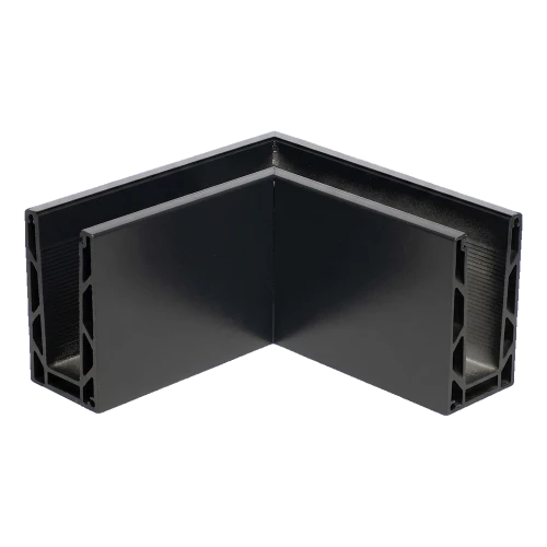 Kozza KE 100 – profilé U d'angle intérieur 90° pour garde-corps tout verre, gris anthracite 000-855 (1)