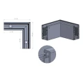 Kozza KE 100 – profilé U d'angle intérieur 90° pour garde-corps tout verre, gris anthracite 000-855 (4)