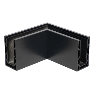 Kozza KE 100 – profilé U d'angle extérieur 90° pour garde-corps tout-verre, gris foncé RAL 7021