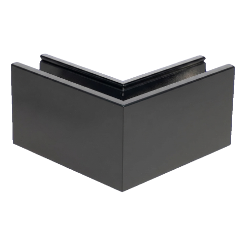 Kozza KE 100 – profilé U d'angle extérieur 90° pour garde-corps tout-verre, gris foncé RAL 7021 000-858 (2)