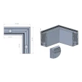 Kozza KE 100 – profilé U d'angle extérieur 90° pour garde-corps tout-verre, gris foncé RAL 7021 000-858 (4)