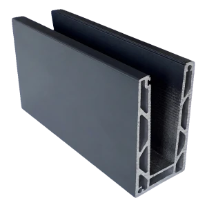 Kozza KE 100 – profilé U pour garde-corps tout verre 5000 mm gris foncé