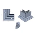 Kozza KE 105 – profil L d'angle intérieur 90° pour balustrades tout verre, aluminium, anodisation mate 000-865 (2)