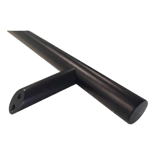 PSG poignée de porte unilatérale ronde noire 32×1200 mm AISI 304 – fixation 45° 000-721 (2)