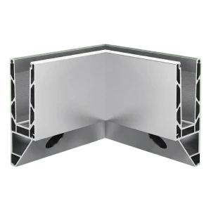 Kozza KE 120 – profil U d'angle 90° intérieur pour garde-corps tout verre, fixation latérale