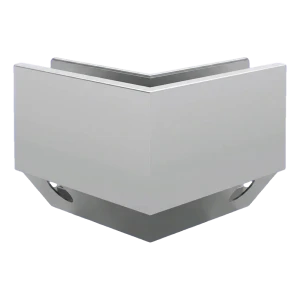 Kozza KE 120 – profilé en U d'angle 90° pour balustrades tout verre, extérieur, fixation latérale