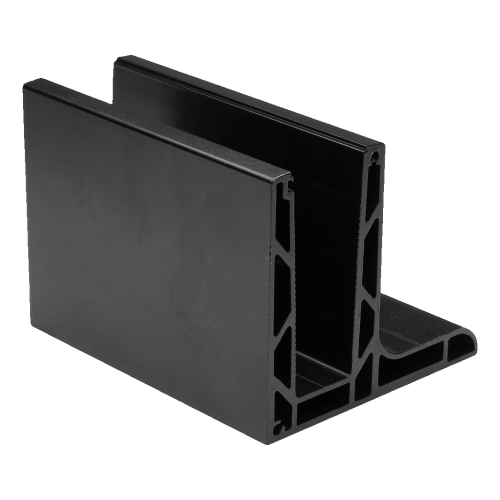Kozza KE 105 – profilé aluminium L pour balustrades tout verre 5000 mm noir 000-872 (1)