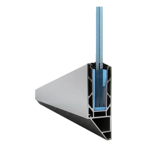 Kozza KE 120 – profilé en U pour balustrades entièrement vitrées 5000 mm, fixation latérale