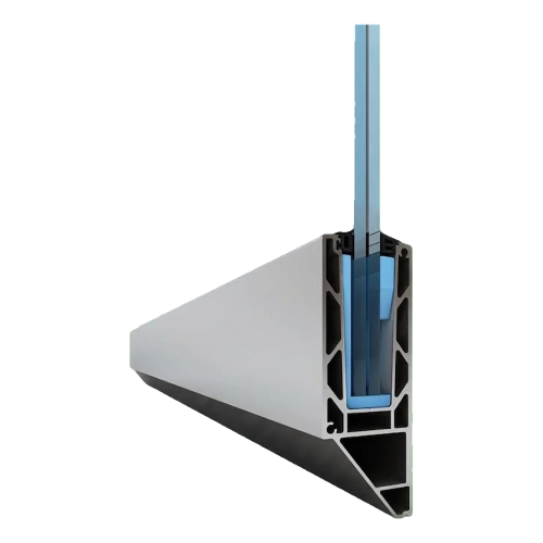 Kozza KE 120 – profilé en U pour balustrades entièrement vitrées 5000 mm, fixation latérale 000-877 (1)