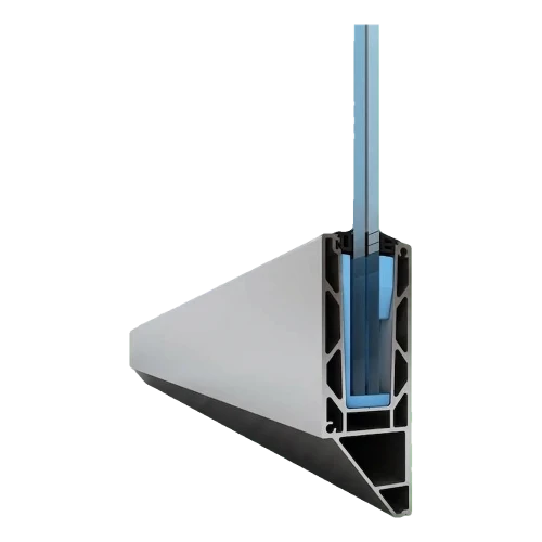 Kozza KE 120 – profilé en U pour balustrades entièrement vitrées 5000 mm, fixation latérale 000-877 (1)