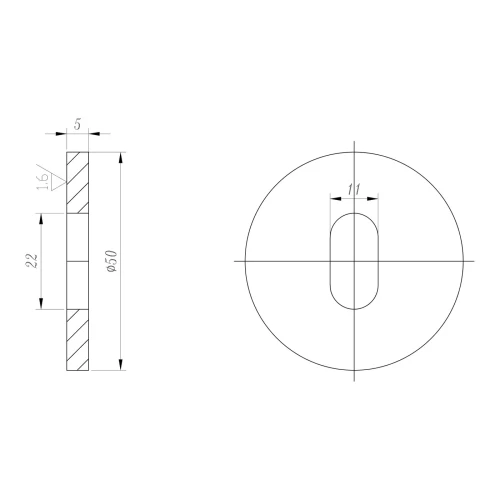 Entretoise PSG pour rotules ponctuelles fi 50 mm / 5 mm – trou oblong, AISI 304 satiné 000-896 (2)
